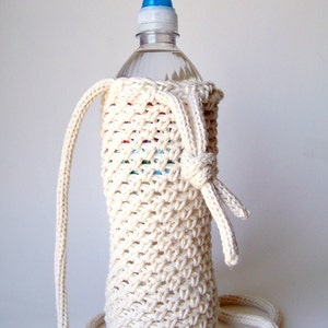 Crochet Water Bottle Holder Pattern, Easy Bag Crochet Pattern, Sports Yoga Biking Cover Cozy, Gifts for Crocheters image 4