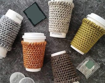 Easy Crochet Pattern, Beginner Crochet Coffee Cozy Pattern, Crochet Coffee Sleeve Pattern, Mug Cozy, Crochet Iced Coffee Cup Sleeve