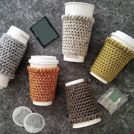 Easy Crochet Pattern, Beginner Crochet Coffee Cozy Pattern, Crochet Coffee Sleeve Pattern, Mug Cozy, Crochet Iced Coffee Cup Sleeve
