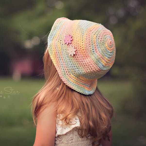 Crochet Sun Hat Pattern, Easy Bucket Hat Tutorial, Summer Baby Toddler Child Adult Beach Girl, Learn to Crochet
