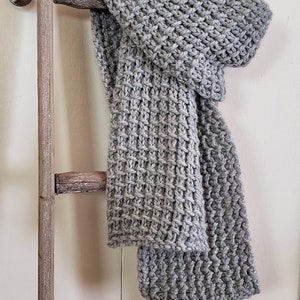 Easy Scarf Knitting Pattern, Chunky Knit Scarf Pattern, Beginner Simple Winter Gifts for Knitters, Woven Bridge Scarf Natalya1905 image 2