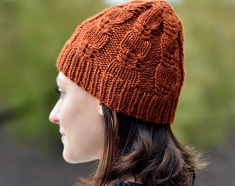 Cable Knit Hat Pattern, Easy Beanie Knitting Pattern DK, Adult Hat for Women Men