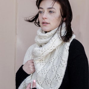 Knit Scarf Pattern, Beginner Easy Knitting Pattern, Chunky Cable Wrap for Women Men, Back to Winter Scarf image 4