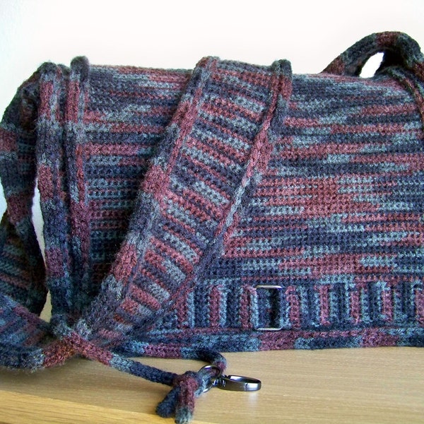 Crochet Messenger Bag Pattern, Easy Knitting Crochet Pattern for Laptop Sleeve, Computer Cover