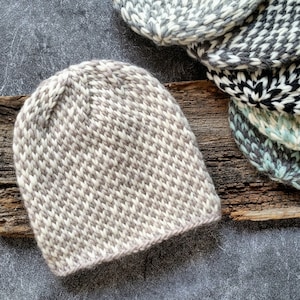 Chunky Knit Hat Pattern, Easy Winter Hat Knitting Pattern, Colorwork Fair Isle Beanie for Women Men, PDF Download