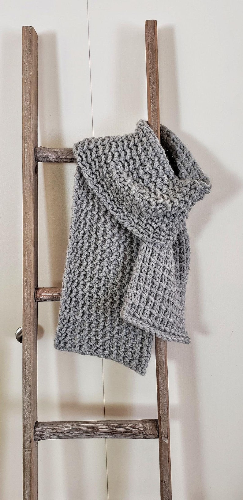 Easy Scarf Knitting Pattern, Chunky Knit Scarf Pattern, Beginner Simple Winter Gifts for Knitters, Woven Bridge Scarf Natalya1905 image 1