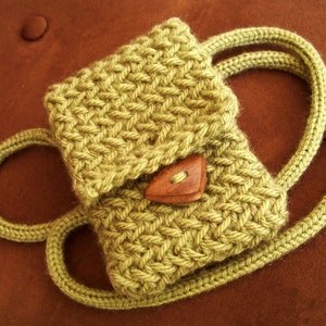 Kleine Stricktasche Muster, Crossbody Handytasche, Einfache Tasche Strickmuster PDF, Herringbone Karte Schlüssel Tasche Ärmel