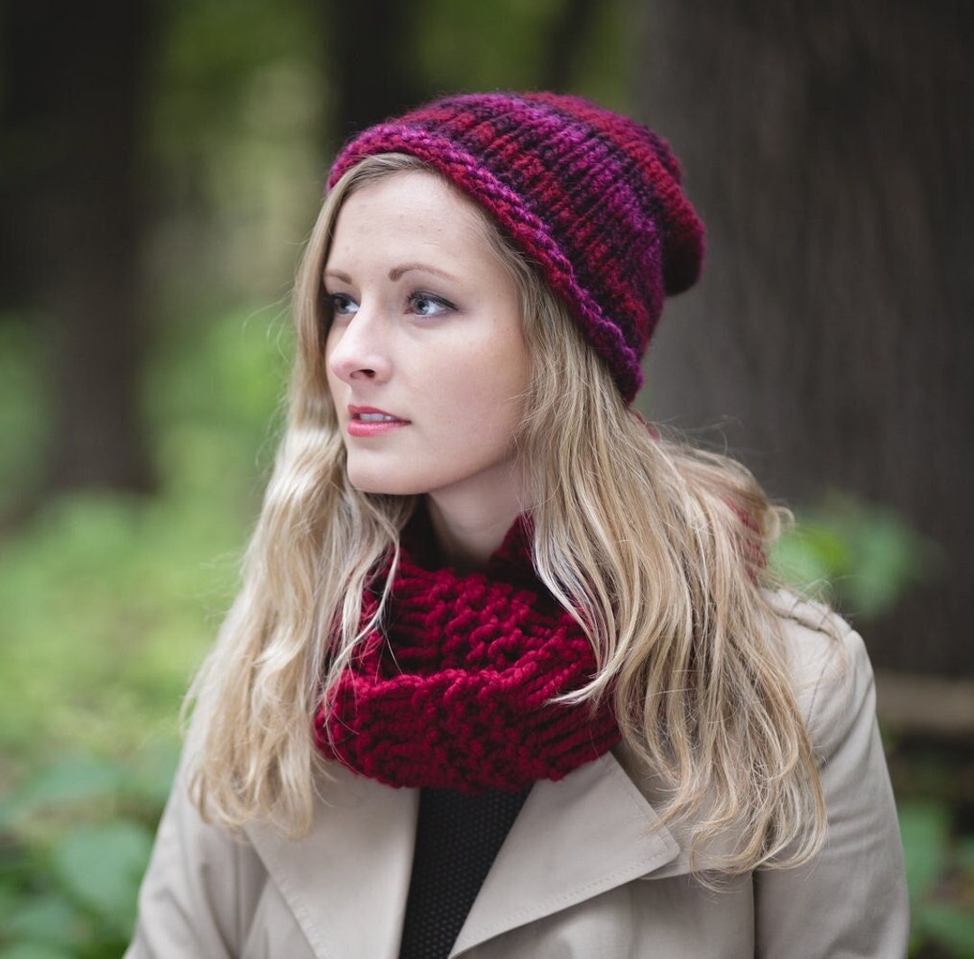 Easy Knit Hat Pattern Easy Knitting Pattern Slouchy Beanie Etsy