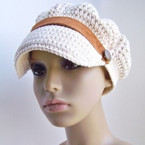 Crochet Hat Pattern, Crochet Newsboy Hat Pattern, Crochet Pattern Hat, Crochet Hat Women Newsboy Cap Easy Crochet Pattern Summer Hat Pattern image 3