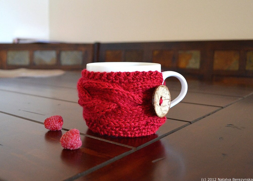 KNITTING PATTERN Knit Cup Cozy Pattern Knit Coffee Cozy Etsy