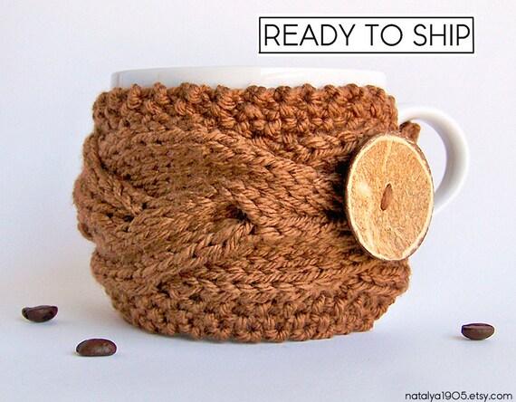 Knit Cup Cozy Knit Coffee Cozy Knit Coffee Sleeve Knit Etsy