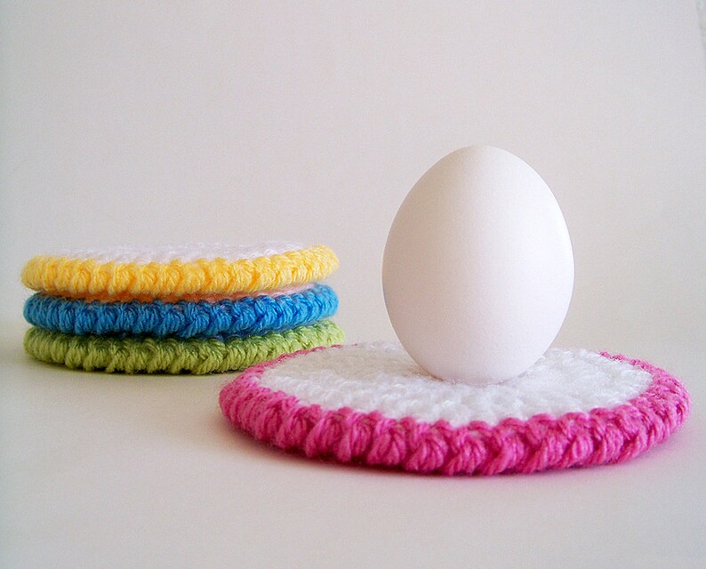 Easy Crochet Coaster Pattern, Beginner Crochet Patterns for Easter Kitchen Home Decor
