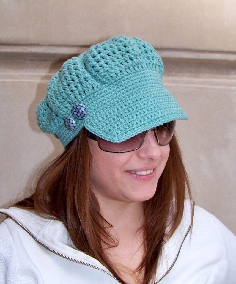 Crochet Newsboy Hat Pattern, Crochet Hat Pattern, Newsboy Cap Pattern, Crochet Pattern Hat, Easy Crochet Pattern Crochet Cap Pattern image 3