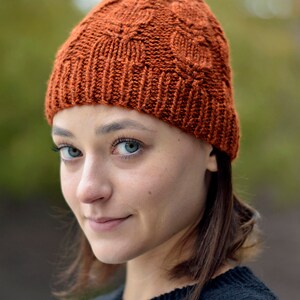 Cable Knit Hat Pattern Easy Rib Beanie Knitting Pattern Dk Instant