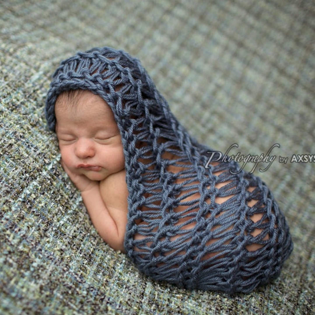 Knit Newborn Blanket Wrap Baby Photography Prop Blue Pink Etsy