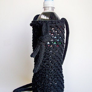 Crochet Water Bottle Holder Pattern, Easy Bag Crochet Pattern, Sports Yoga Biking Cover Cozy, Gifts for Crocheters image 5
