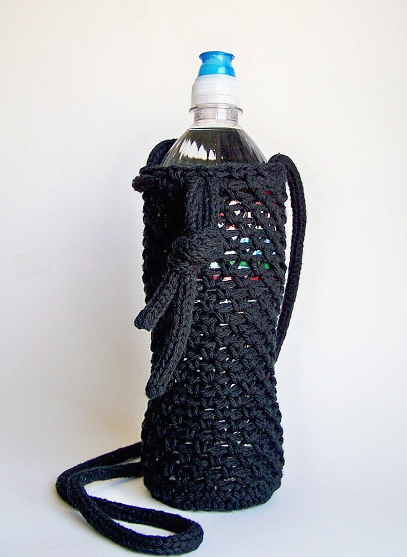 Crochet Water Bottle Holder Pattern, Easy Bag Crochet Pattern, Sports Yoga Biking Cover Cozy, Gifts for Crocheters image 5