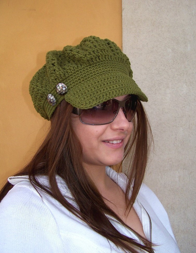 Crochet Hat Pattern, Crochet Newsboy Hat Pattern, Crochet Pattern Hat, Crochet Hat Women Newsboy Cap Easy Crochet Pattern Summer Hat Pattern image 5