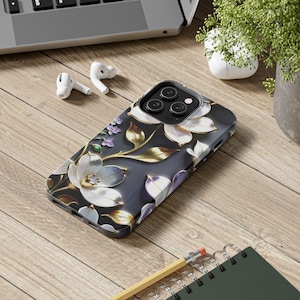 Stained Glass Illusion Flower Design Tough Phone Case for iPhone 16, 15, 14, 13 Pro Max and Samsung Galaxy  Durable Custom Protective Case