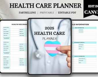 Health Care Planner | Track Appointments, Medications & Wellness Goals | Medical Record | Organize Doctor Visit, Medications and Health Logs