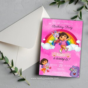 Convite editável de herói gatinho arco-íris | Cartão de aniversário infantil digital para impressão | Convite fofo para festa de super-herói com gatinho | Download instantâneo