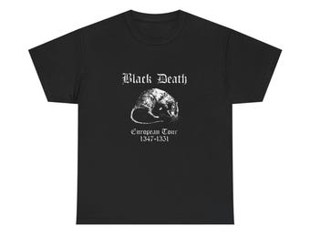 Funny History Lovers Unisex Tee, Black Death European Tour Shirt, Novelty Gift for History Buffs, Dark Humor Graphic Tee, Historical Travel