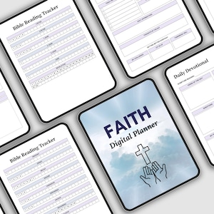 Printable Faith Planner | Bible Study, Reflection Organizer | Instant Download Faith Journey Planner |Scripture Study & Gratitude Journal