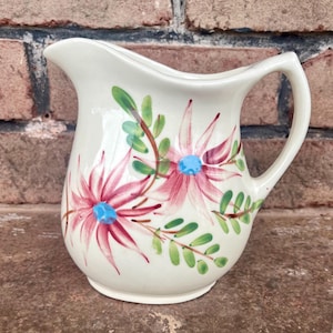 Vintage Roseville Pottery Pitcher, Floral Pattern Roseville Pitcher, No 357/3, Farmhouse Pitcher, Cottage Kitchen, Roseville Ohio