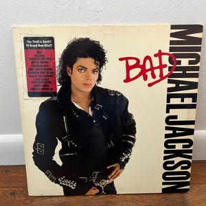 Vintage Michael Jackson Bad Vinyl Record, Original, 1987, Michael Jackson Vinyl, Collectible