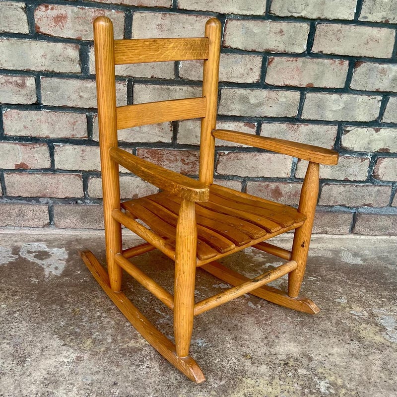 Oak Rocking Chair - Etsy