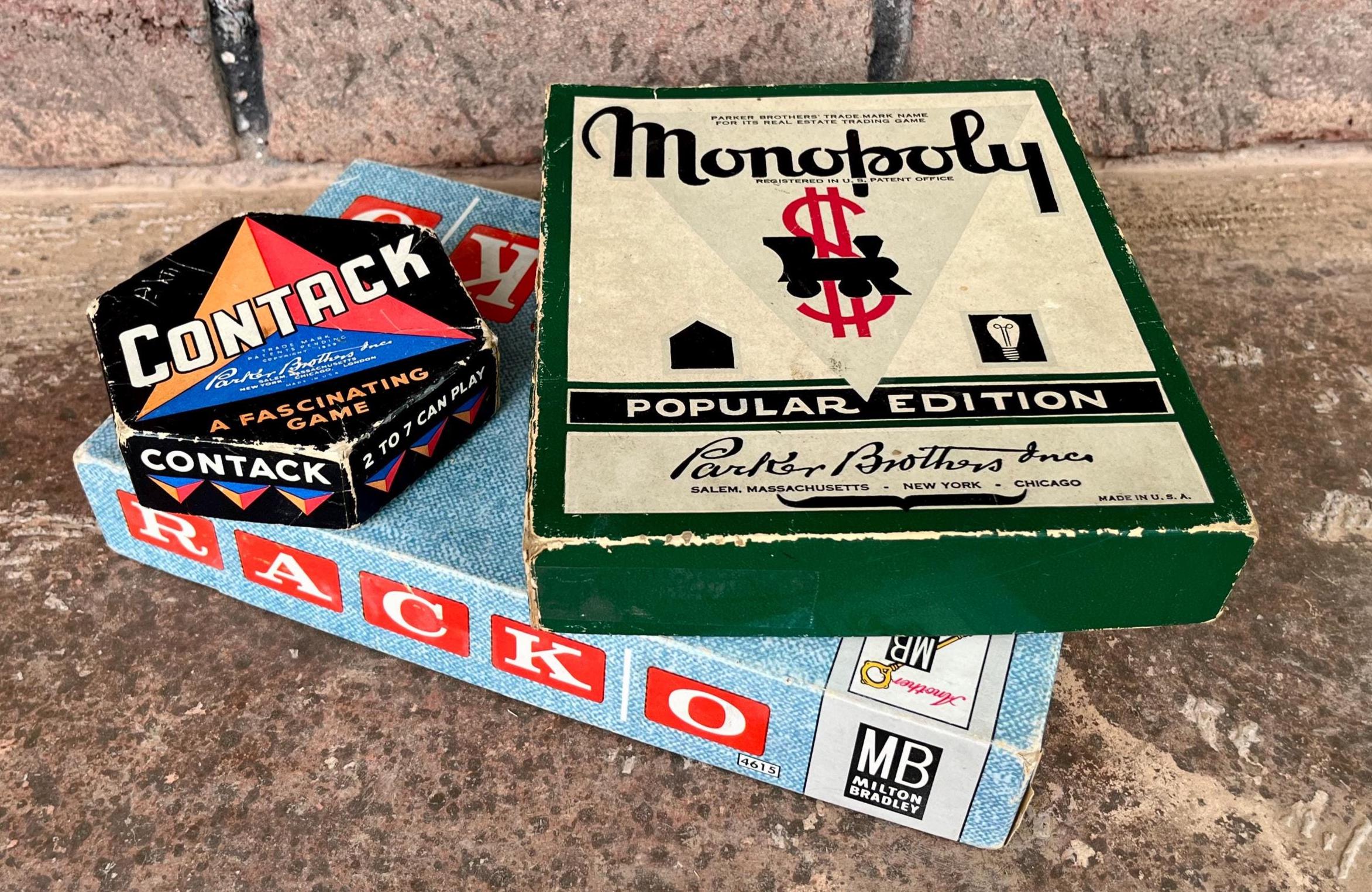 Vintage Board Game Collection: Monopoly, Contack, Racko - Etsy