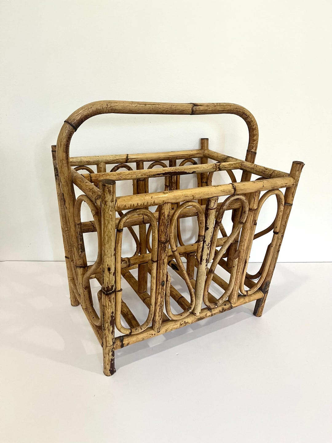 Vintage Bentwood Bamboo Magazine Rack, Light Wood - Etsy