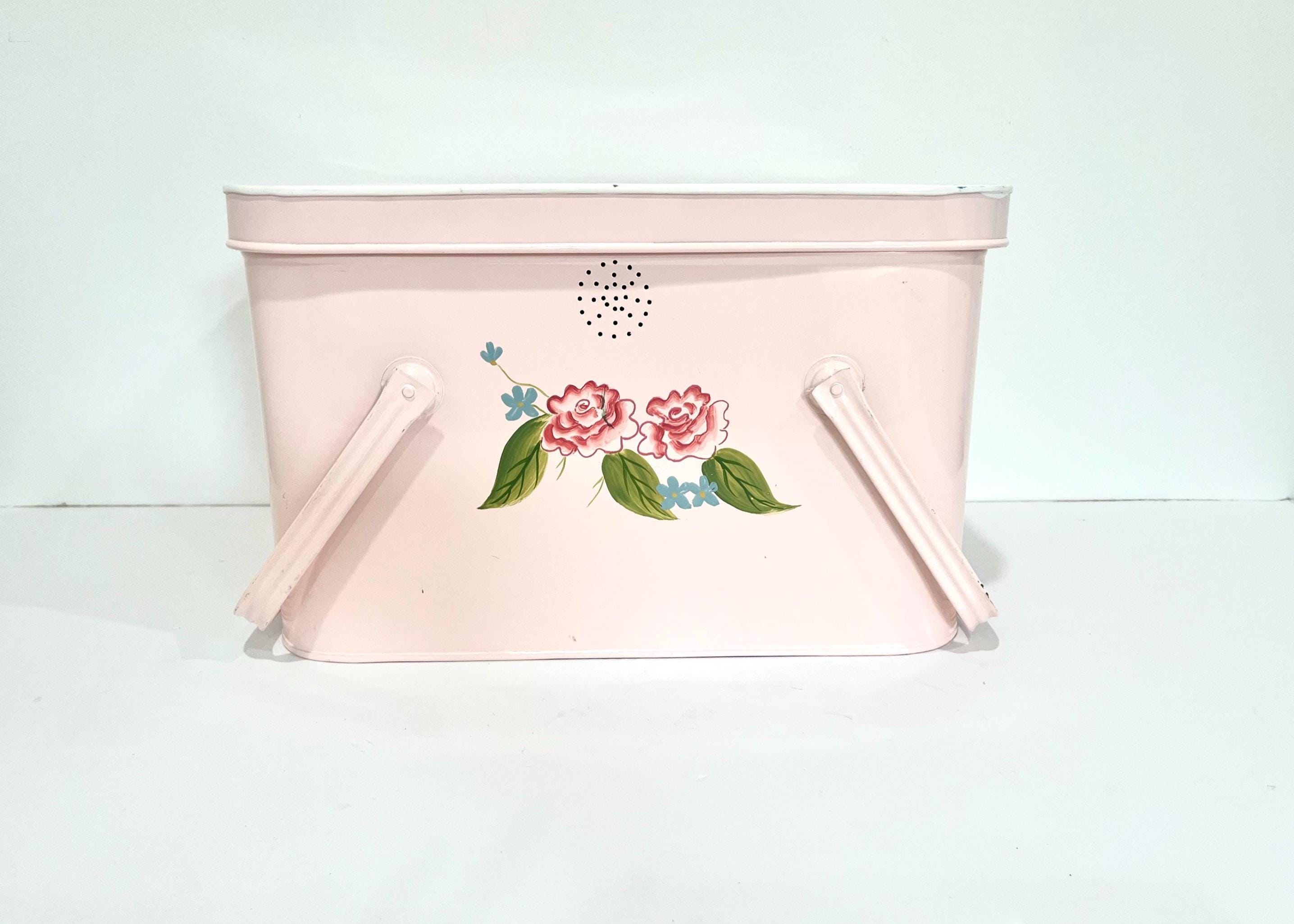 Pink Metal Bread Box - Etsy