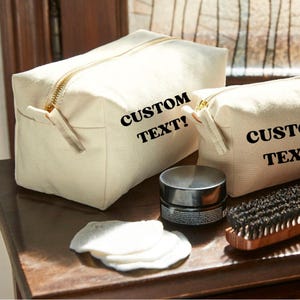 Astuccio in tela personalizzato – Pochette trucco – Beauty case da viaggio – Borsa multifunzione con cerniera