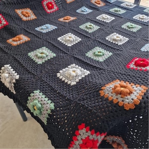 Handmade Crochet Blanket | Colorful Granny Square Throw | Cozy & Soft 100% Acrylic Wool Blanket | Perfect for Home Decor