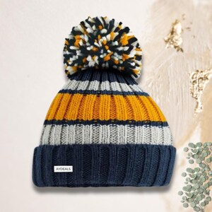 Winter Knitted Pom Pom Beanie & Hat - Warm Beanie Hat Gift For Winter Or Christmas