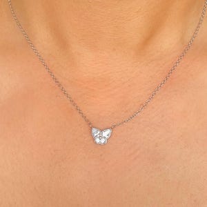 Sterling Silber Schmetterling Halskette, Diamant Schmetterling Halskette, Halsketten für Frauen, Minimalist Halskette, Brautjungfer Halskette, Geschenk für sie