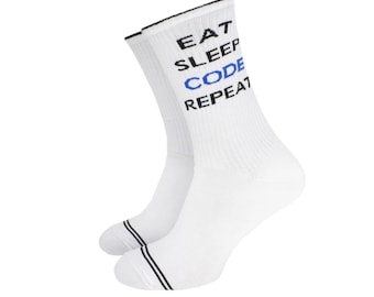 Eat Sleep Code Repeat Socks, Fun Coder Gift