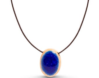 Navy Blue Recycled Glass Adjustable Necklace
