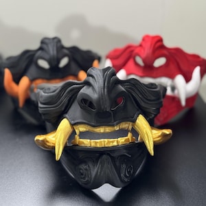 Oni Mask | 3D Printed Samurai-Style Mask | PLA+ Durable Demon Mask