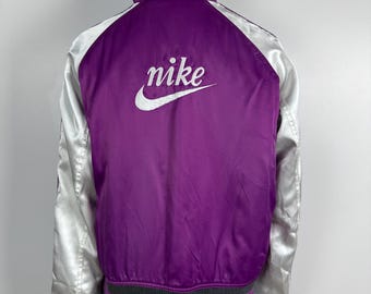 Vintage Nike Bomber Jacket Womens Embroidered Logo Size M