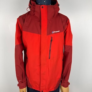 Berghaus Men's Arran Jacket Red Dark Hydro Shell Rain Coat Size L