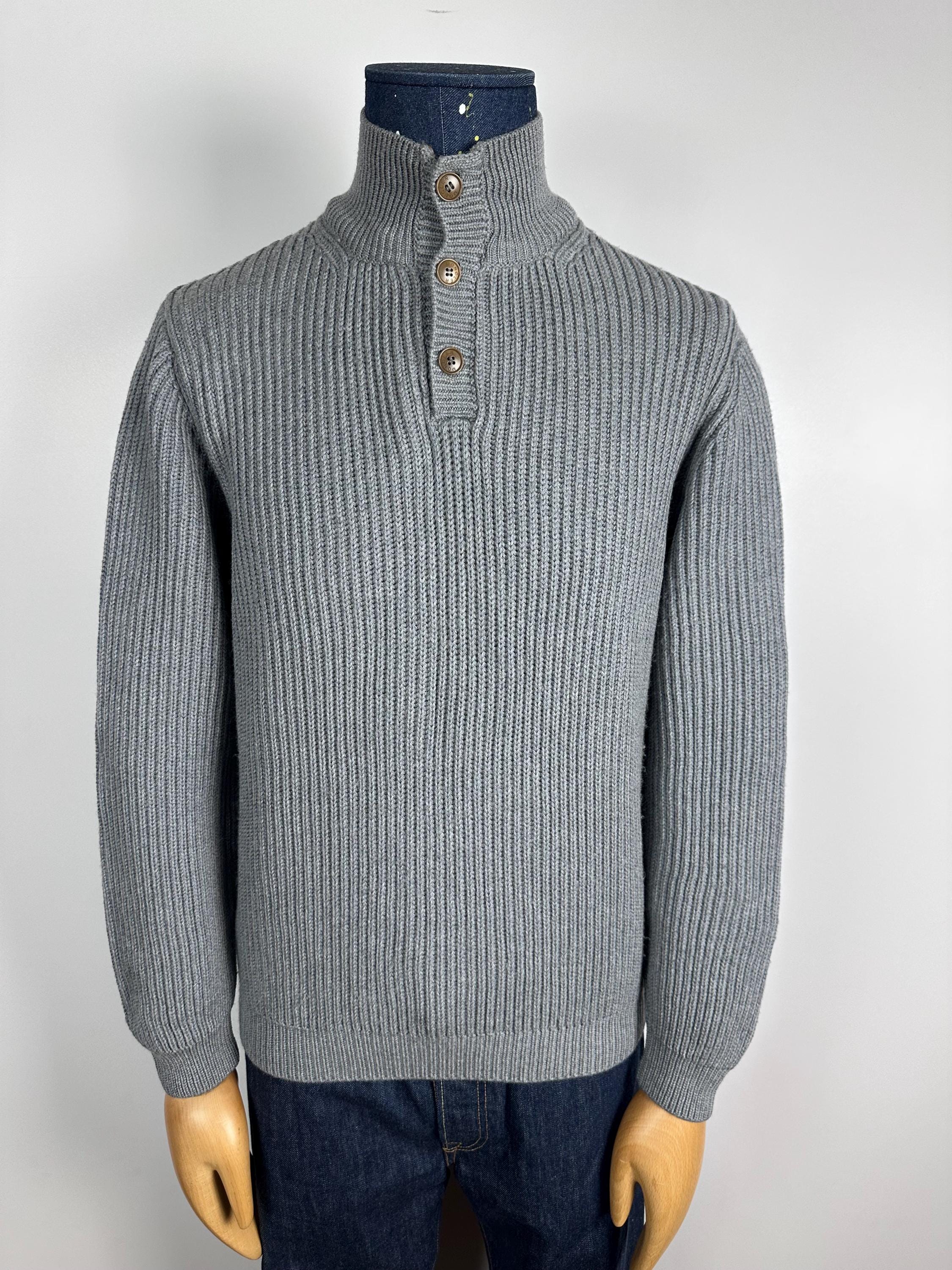 Pull Giasone Homme Marine Et Gris, Taille M - Occasion Très Bon état