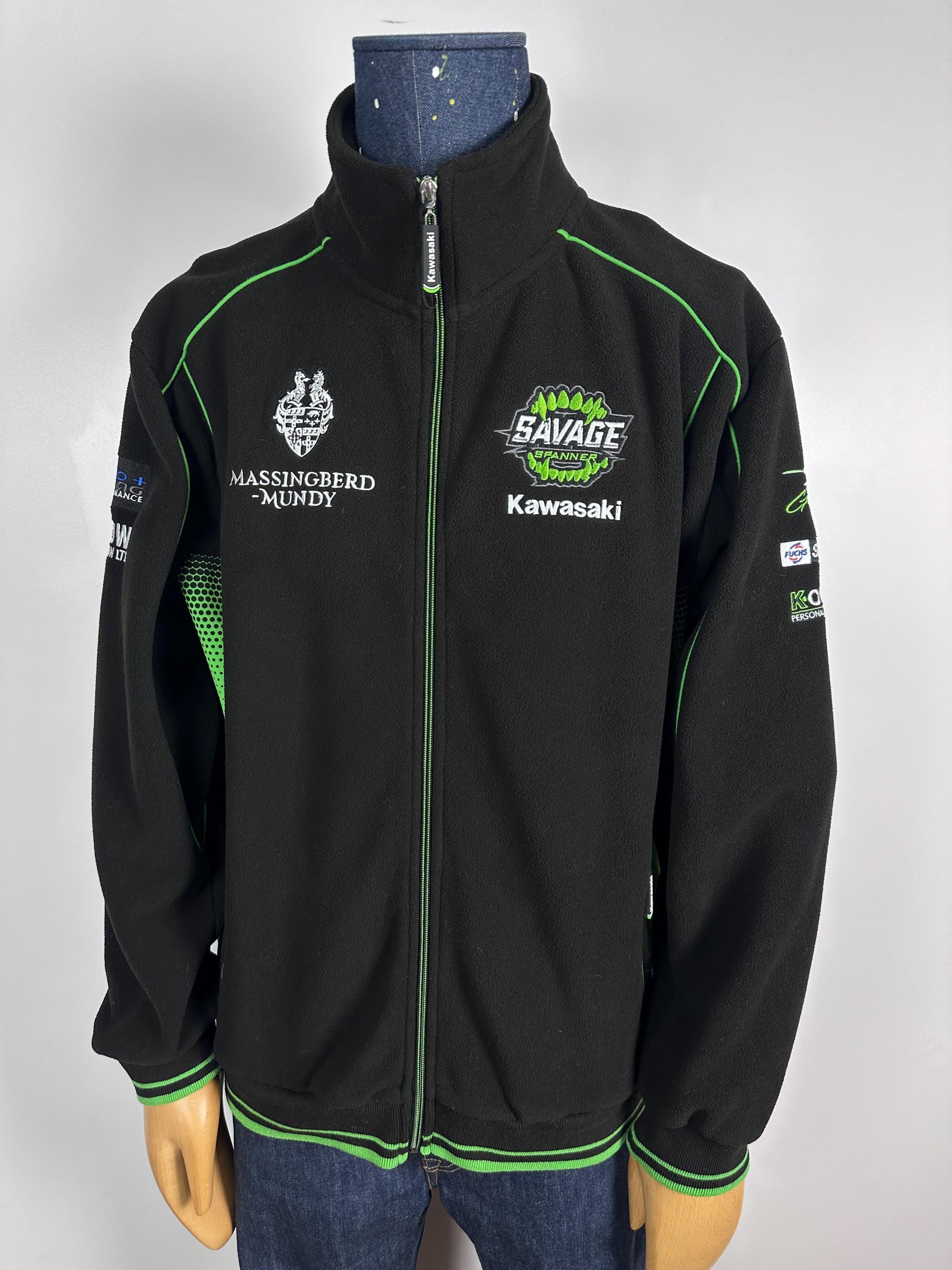 Kawasaki Massingberd Mundy Savage Jacket Black Green Fleece Mens