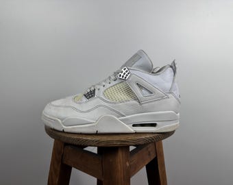 Nike Air Jordan 4 Retro Pure Money Mens Size 12 Sneakers 2017 White 308497-100