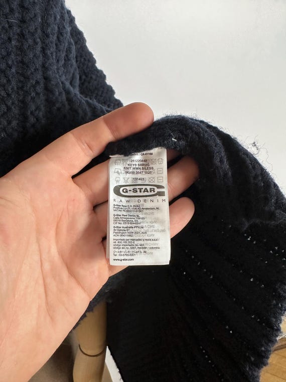 G Star Raw ブルーニット チャンキーオーバーサイズシュラッグ