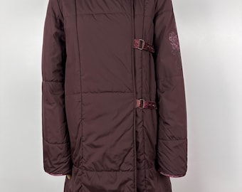 Kenzo Junior Womens Coat Long Jacket Burgundy Size 12
