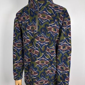 vintage Oneill FLEECE sweater 1/4 Zip Size L rare retro wear men&#39;s 90s jumper blue zipped winter ski outfit outdoor letter pattern