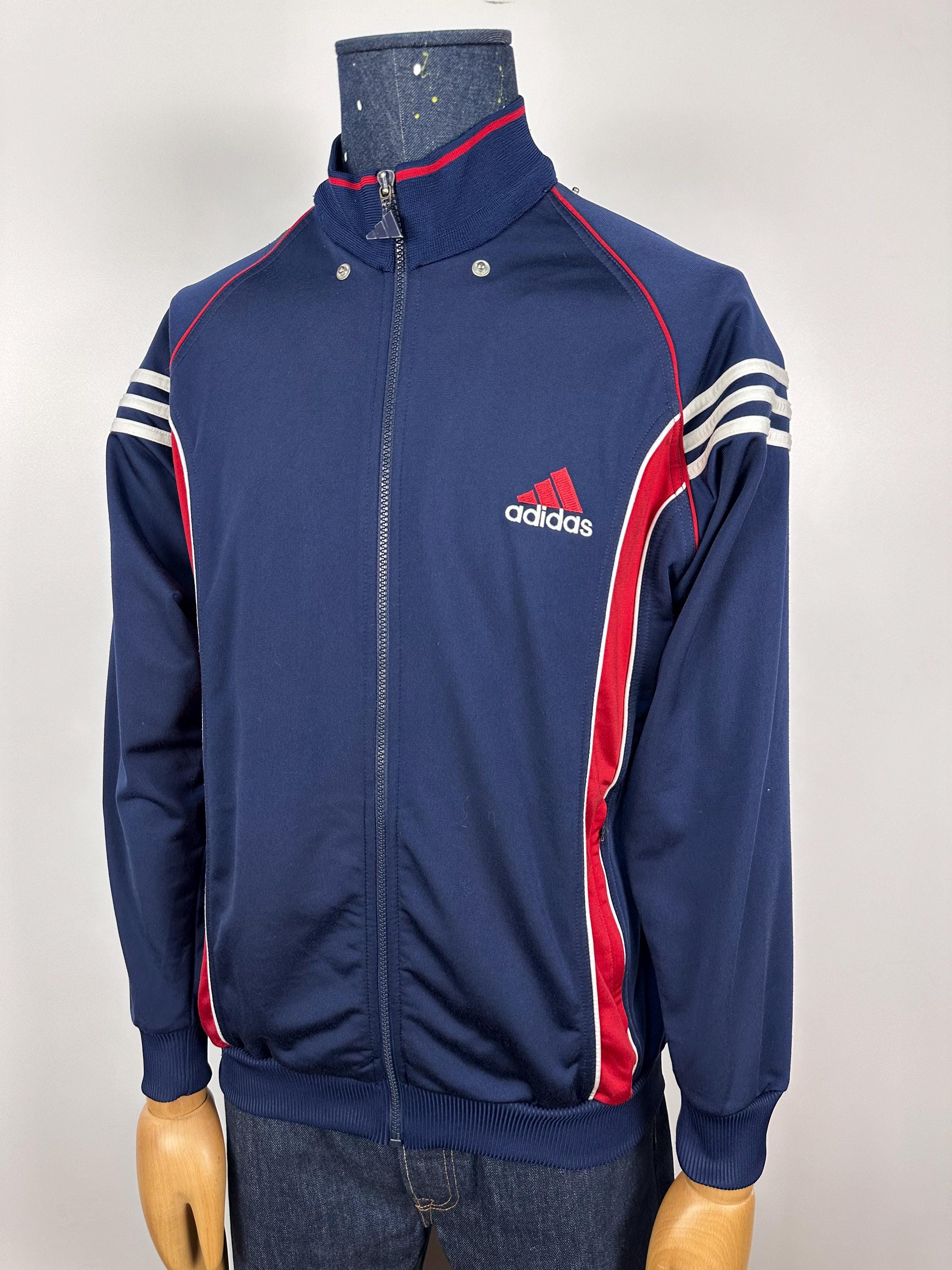 Adidas Originals Vintage 90s Blue Red Track Top Jacket Big Logo