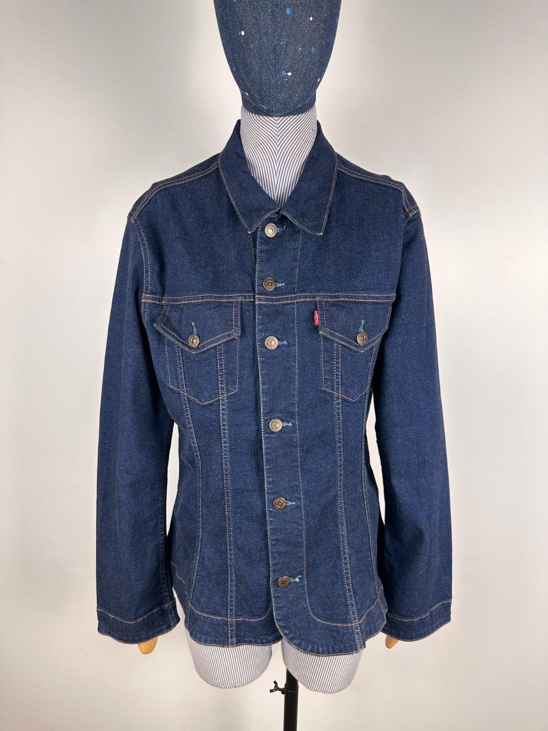 Womens Levis Denim Jacket 73580 Navy Jeans Size L - Etsy